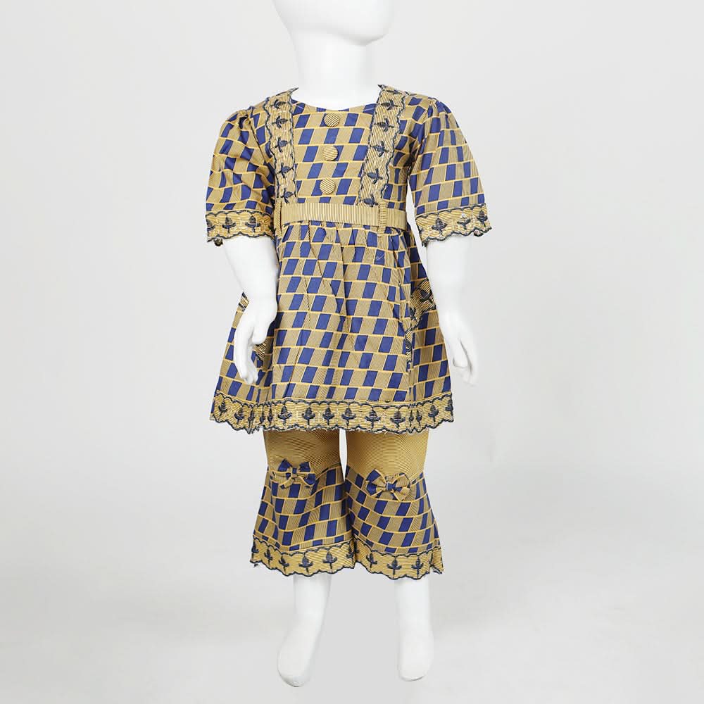 Girls Embroidered Shalwar Suit - Yellow & Blue, Girls Shalwar Kameez, Chase Value, Chase Value