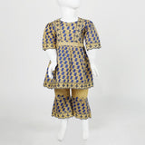 Girls Embroidered Shalwar Suit - Yellow & Blue, Girls Shalwar Kameez, Chase Value, Chase Value