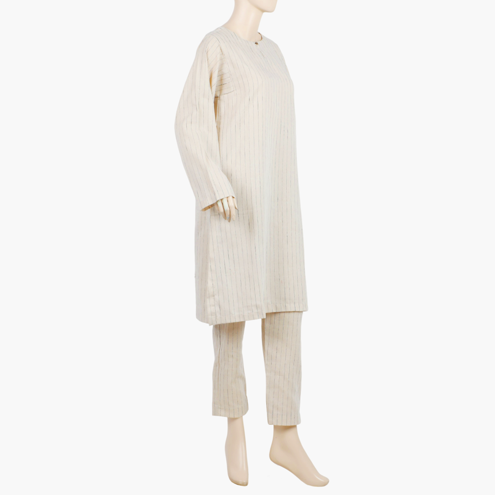 Women's Stripe Shalwar Suit - Beige, Women Shalwar Suits, Chase Value, Chase Value