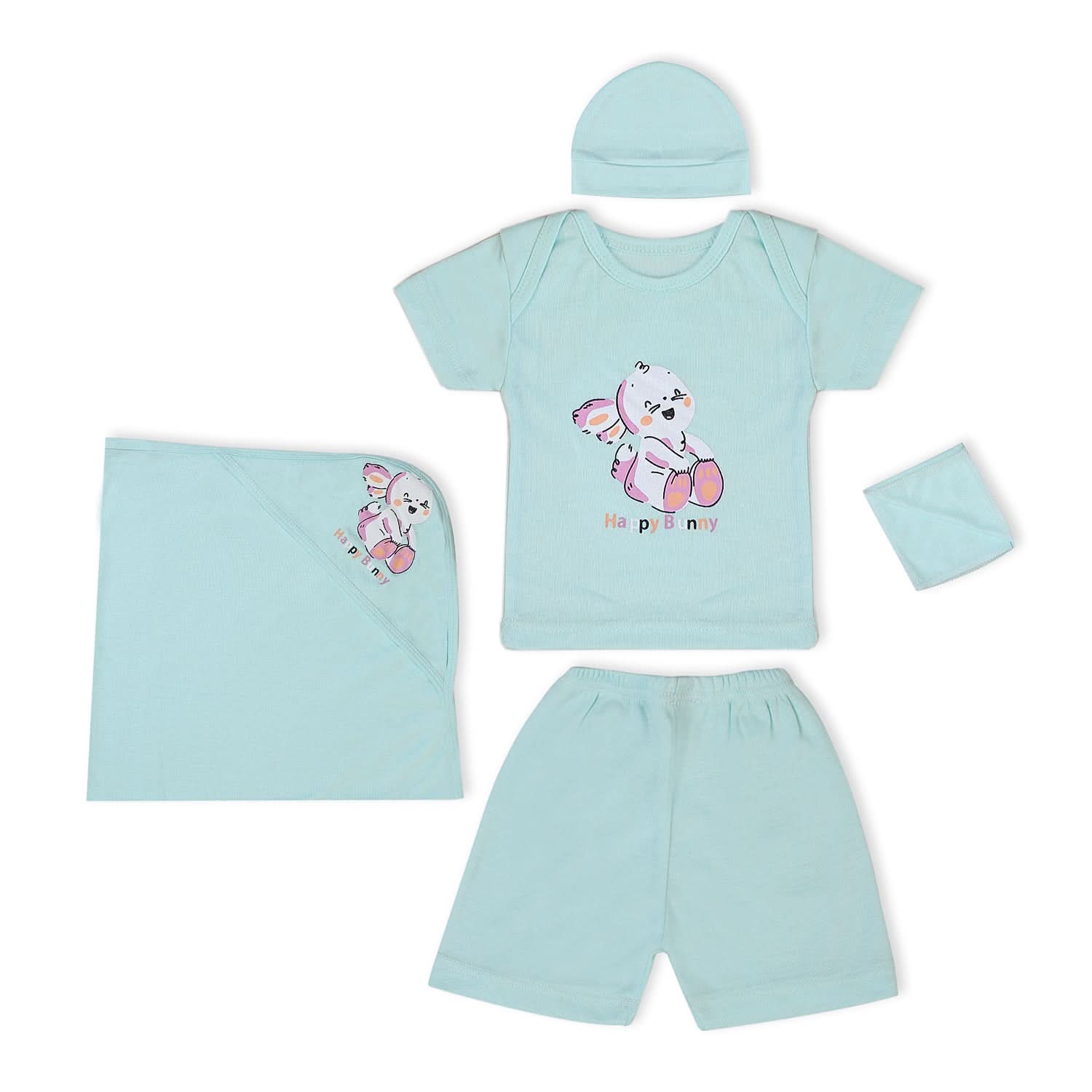 Valuable Newborn 5 Pcs Set For Little One Bunny, Wrapping Sheets, Chase Value, Chase Value