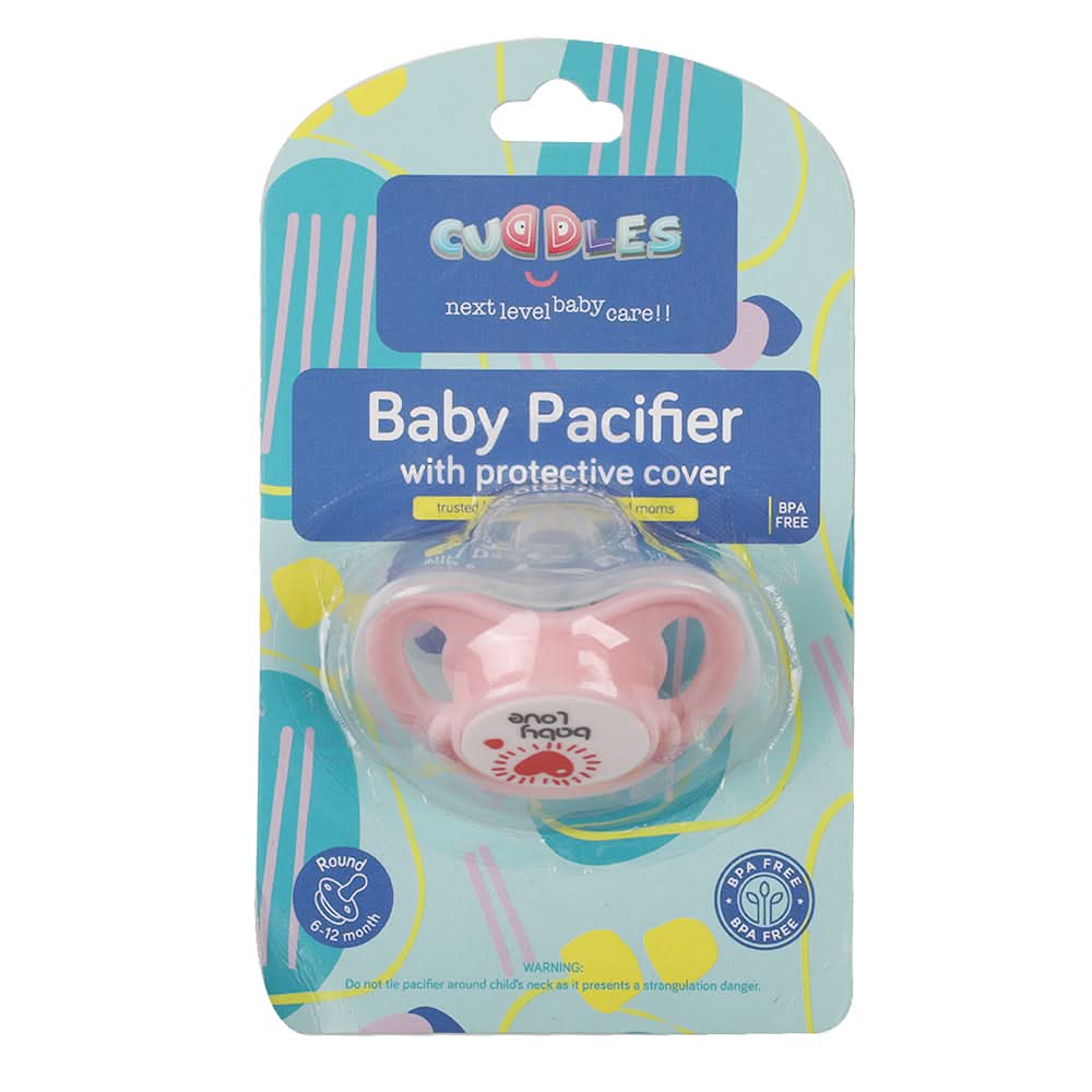 Cuddles Silicone Pacifier With Protective Cap - Pink, Feeding Supplies, Cuddles, Chase Value