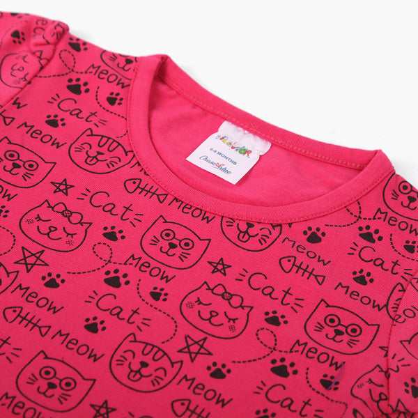 Newborn Girls T-Shirt - Dark Pink, Newborn Girls T-Shirts, Chase Value, Chase Value