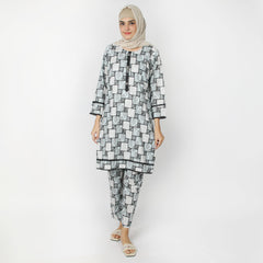 Women's Printed Khaddar Stitched 2pcs Suit - Grey