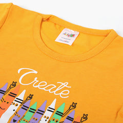 Newborn Girls T-Shirt - Yellow