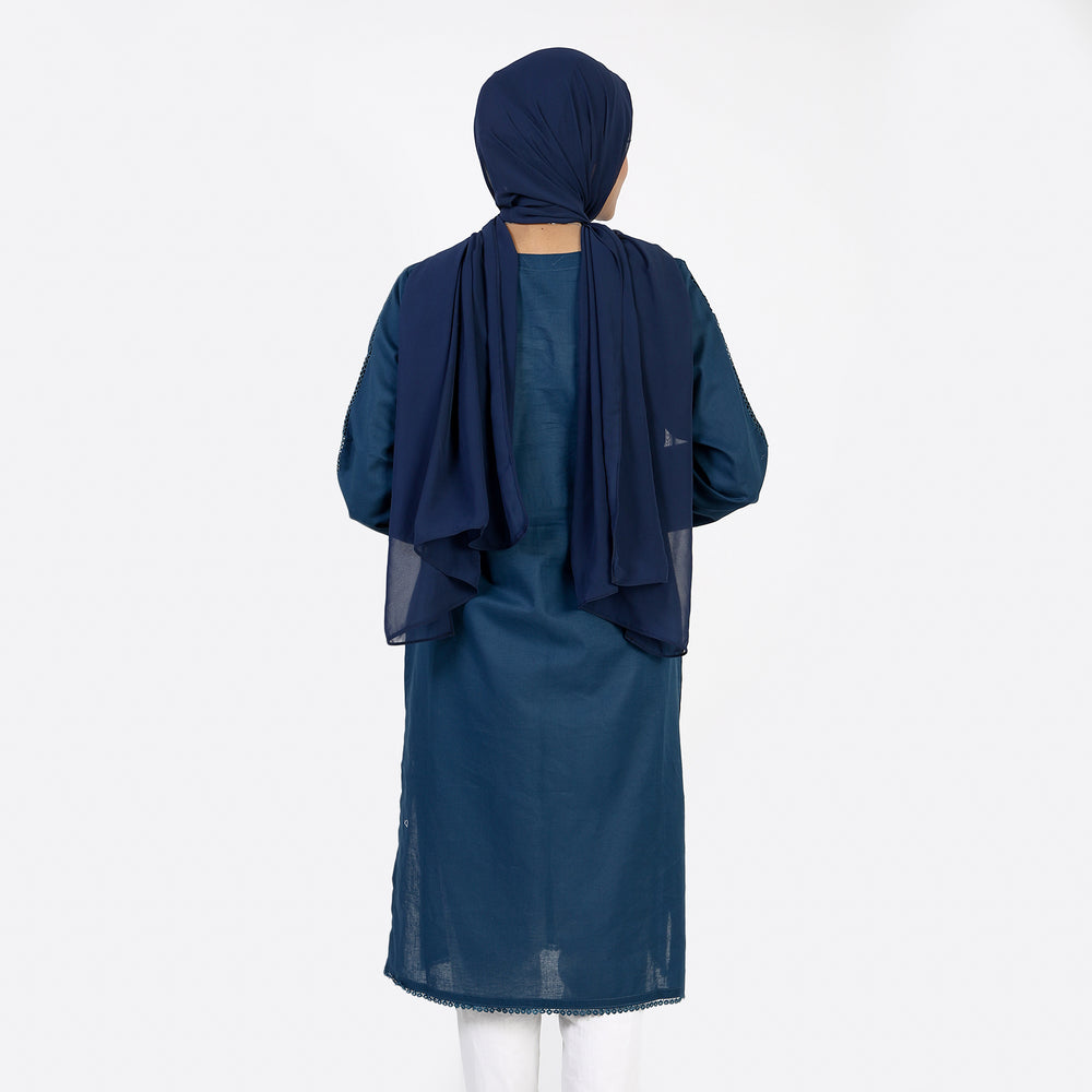 Women's Dyed Kurti - Steel Blue, Women Ready Kurtis, Chase Value, Chase Value