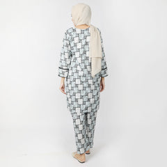 Women's Printed Khaddar Stitched 2pcs Suit - Grey