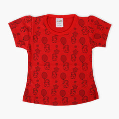 Newborn Girls T-Shirt - Red, Newborn Girls T-Shirts, Chase Value, Chase Value