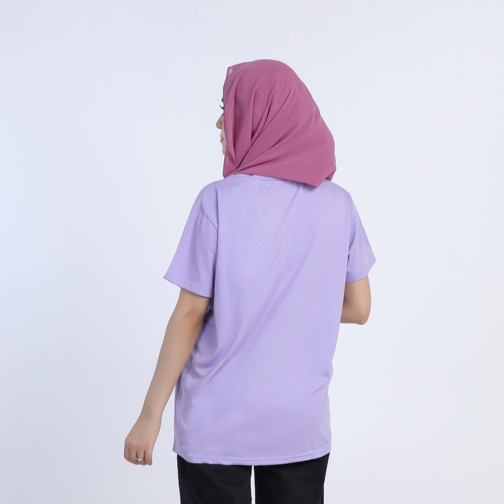 Women's Half Sleeves Printed T-shirt - Purple, Women T-Shirts & Tops, Chase Value, Chase Value