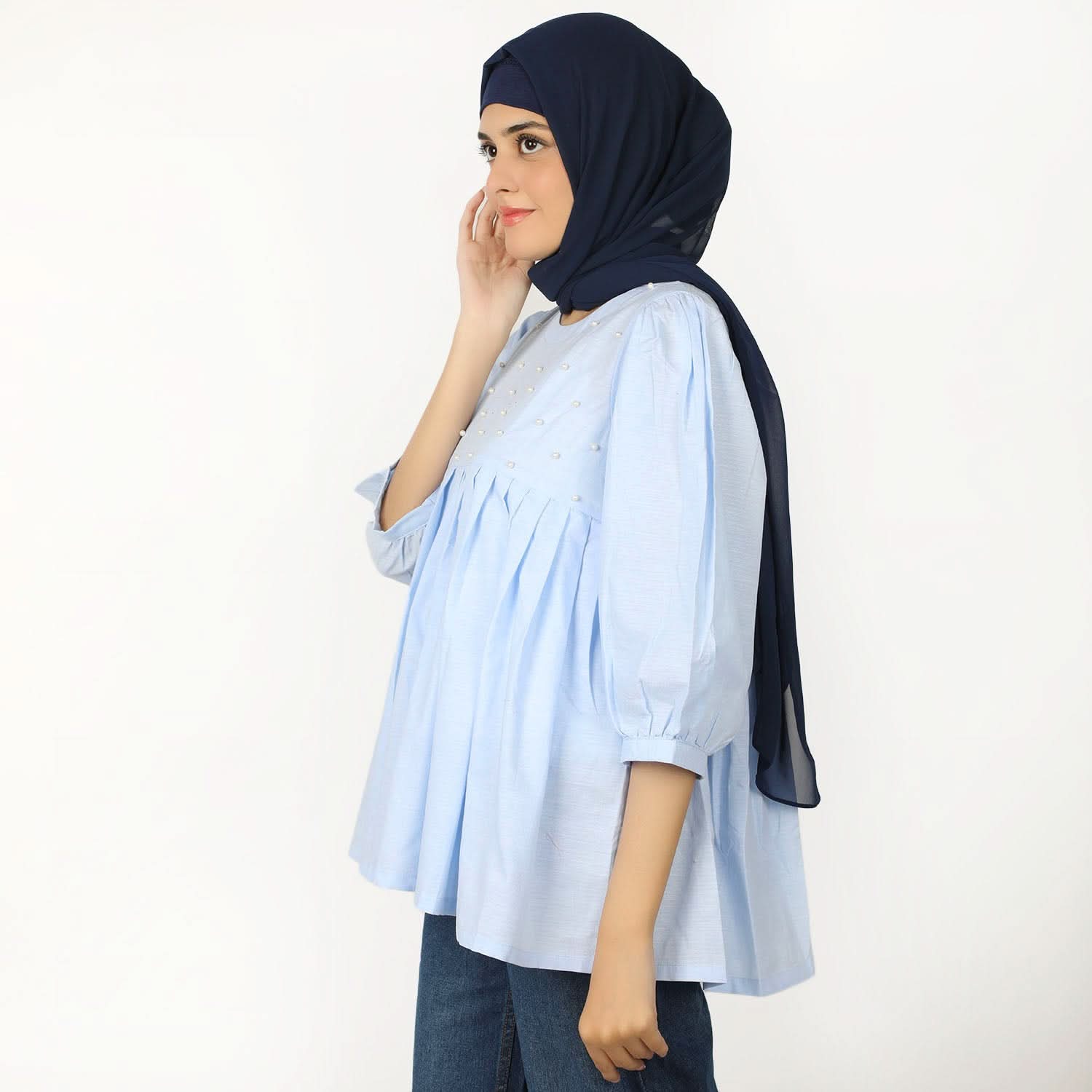Women's Western Top - Light Blue, Women T-Shirts & Tops, Chase Value, Chase Value