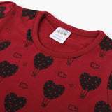 Newborn Girls T-Shirt - Maroon, Newborn Girls T-Shirts, Chase Value, Chase Value