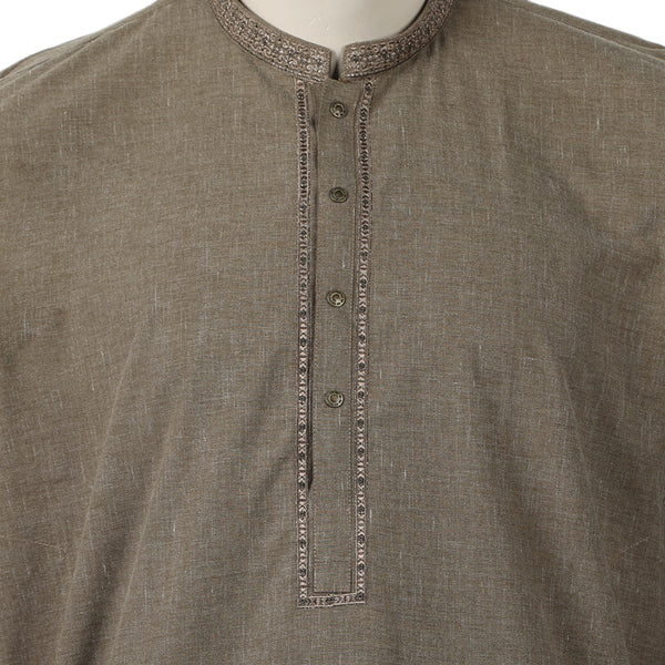 Eminent Men's Kurta Shalwar Suit - Light Brown