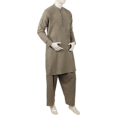 Eminent Men's Kurta Shalwar Suit - Light Brown