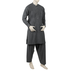 Eminent Men's Kurta Shalwar Suit - Charcoal