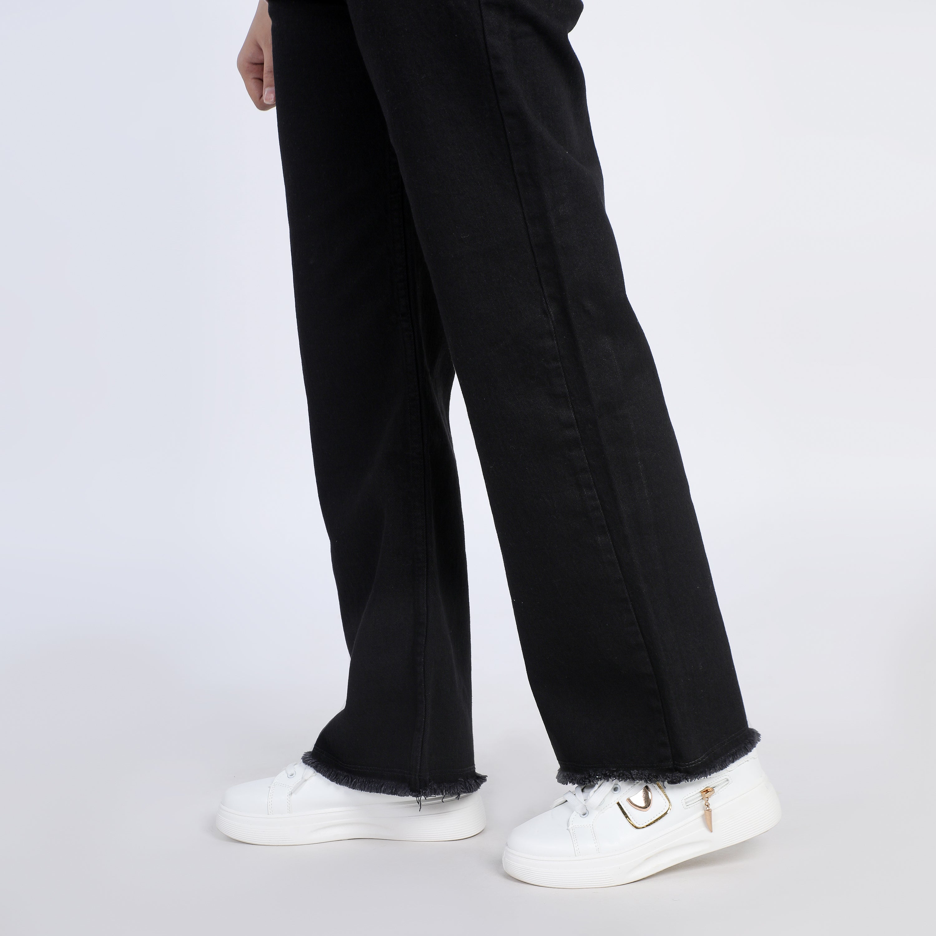 Women's Wide Leg Denim - Black, Women Pants & Tights, Chase Value, Chase Value