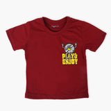 Boys Half Sleeves T-Shirt - Maroon, Boys T-Shirts, Chase Value, Chase Value