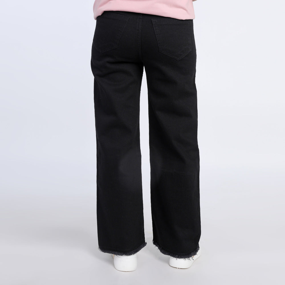 Women's Wide Leg Denim - Black, Women Pants & Tights, Chase Value, Chase Value