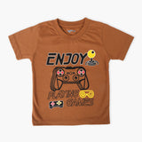 Boys Half Sleeves T-Shirt - Brown, Boys T-Shirts, Chase Value, Chase Value