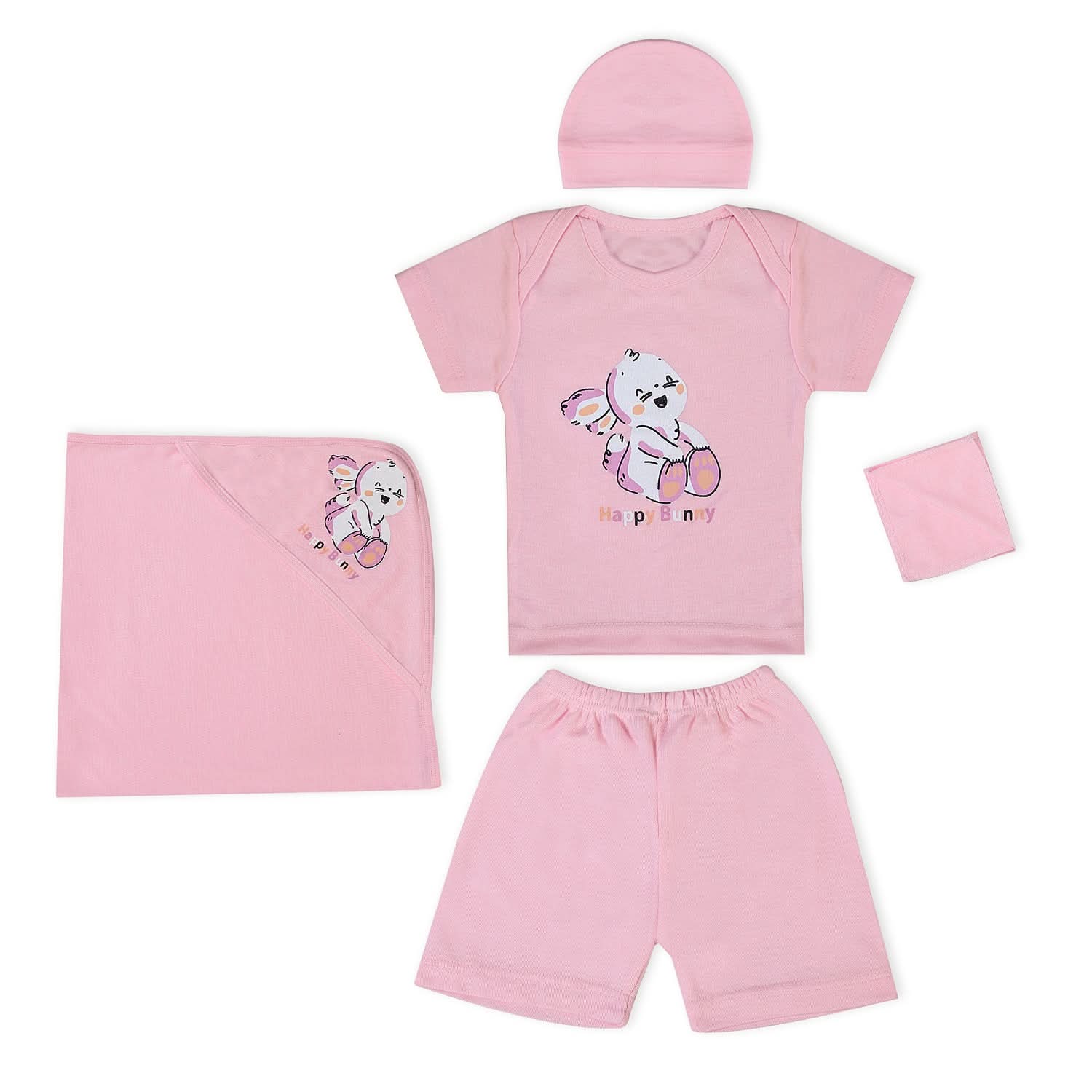 Valuable Newborn 5 Pcs Set For Little One Bunny, Wrapping Sheets, Chase Value, Chase Value