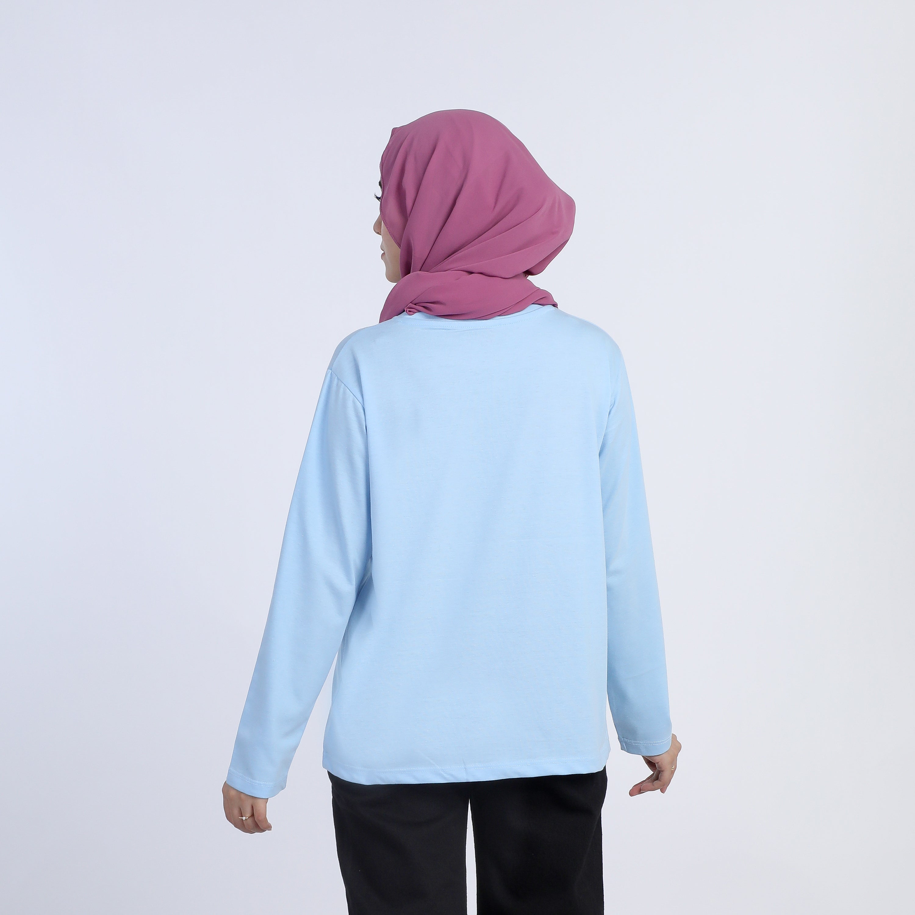 Women's Full Sleeves Printed Top - Sky Blue, Women T-Shirts & Tops, Chase Value, Chase Value