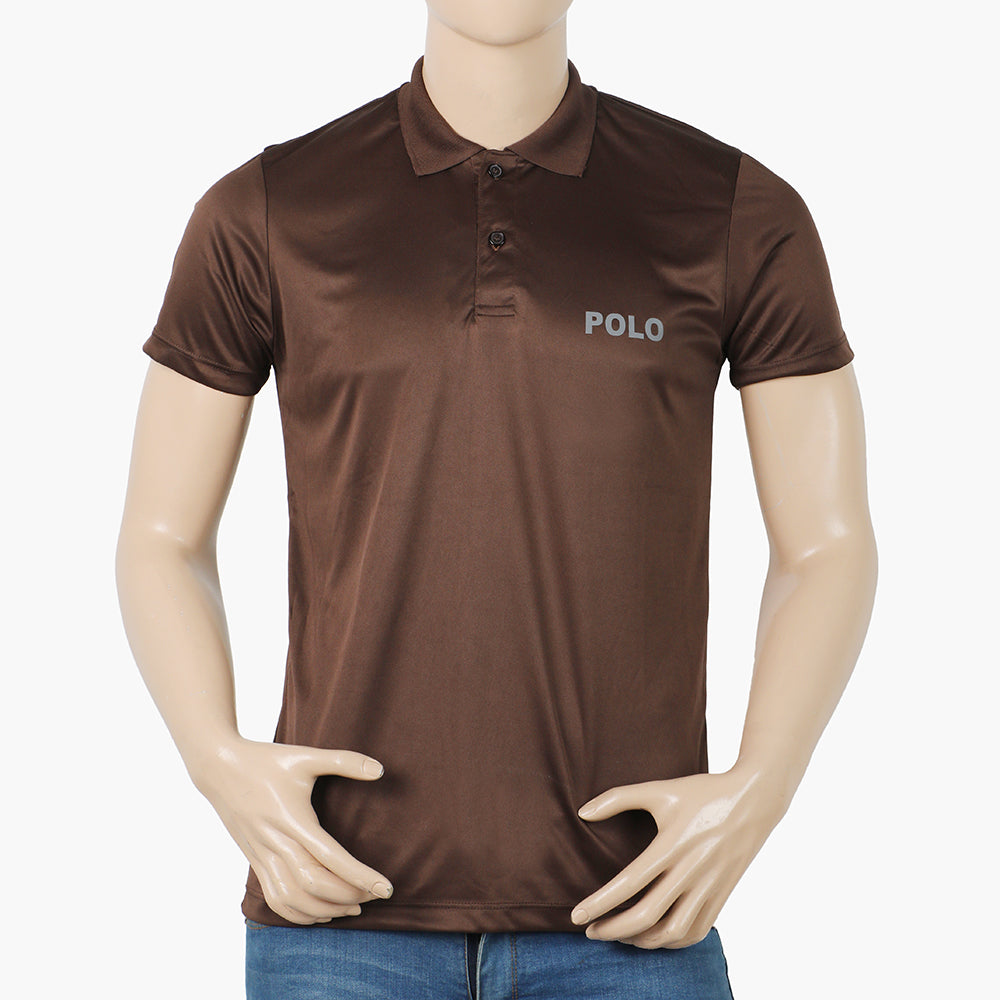 Men's Half Sleeves Plain Polo T-Shirt - Brown, Men's T-Shirts & Polos, Chase Value, Chase Value