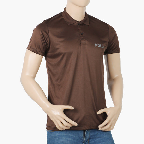 Men's Half Sleeves Plain Polo T-Shirt - Brown, Men's T-Shirts & Polos, Chase Value, Chase Value