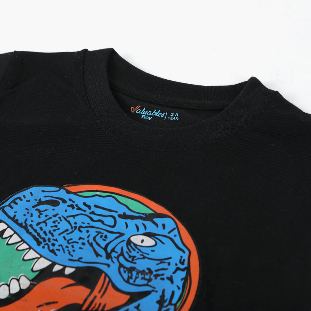 Boys Half Sleeves T-Shirt - Black, Boys T-Shirts, Chase Value, Chase Value