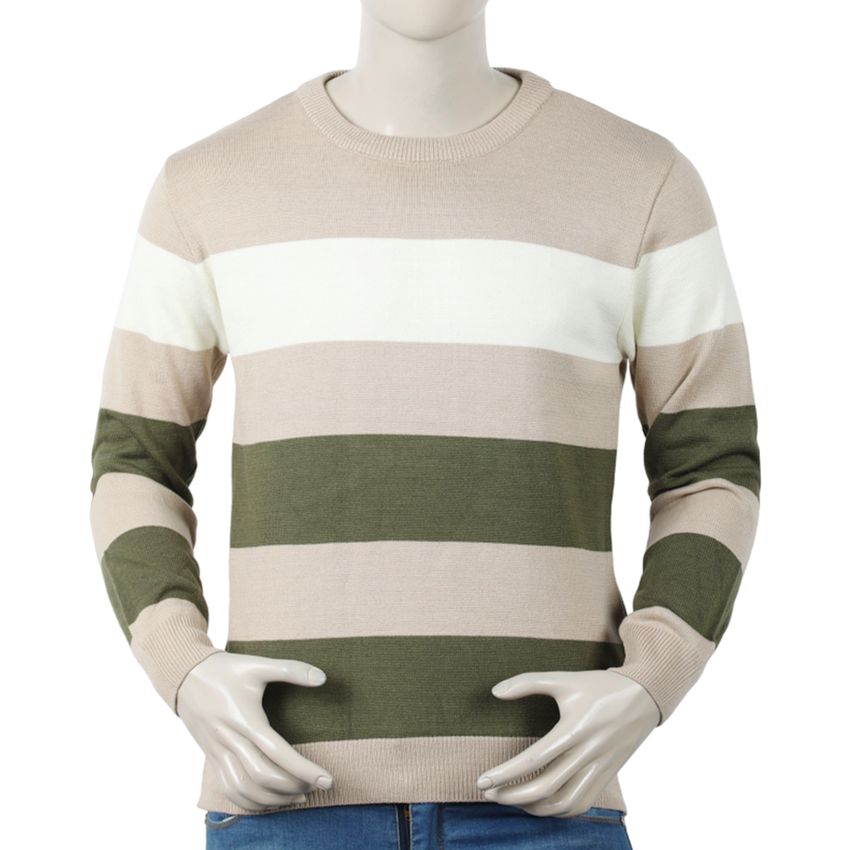 Eminent Men's Full Sleeve Sweaters - Beige & Olive