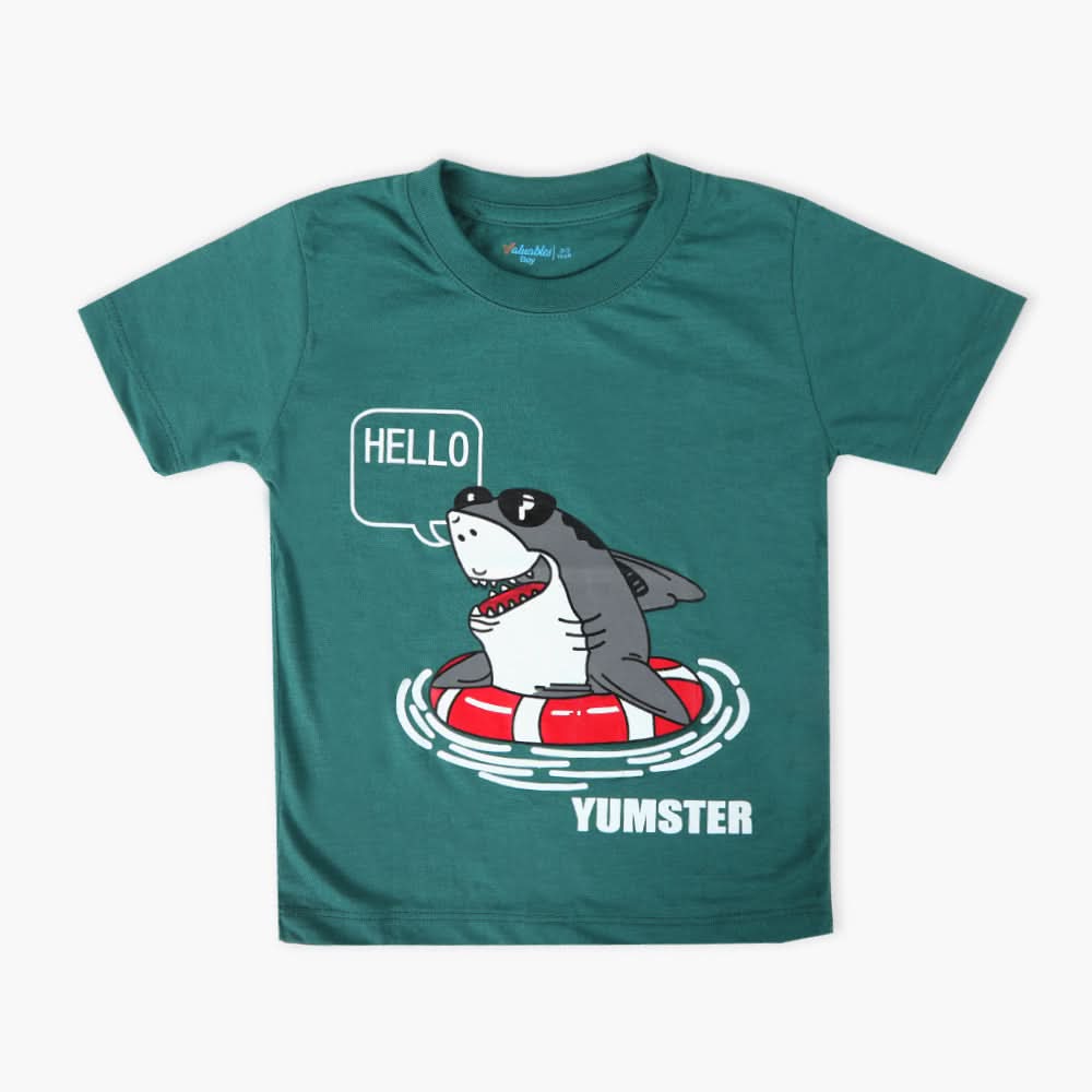 Boys Half Sleeves T-Shirt - Green, Boys T-Shirts, Chase Value, Chase Value