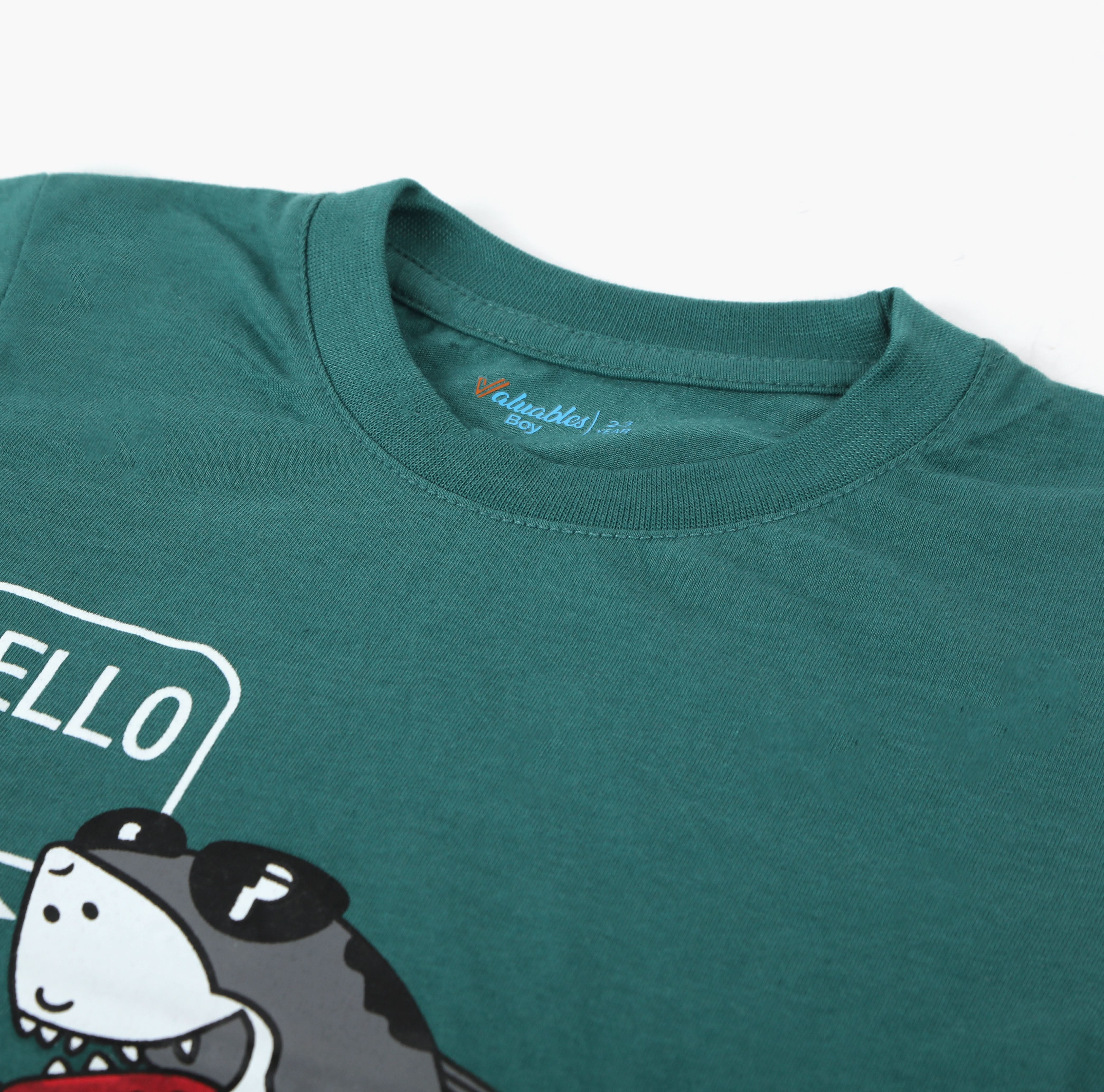Boys Half Sleeves T-Shirt - Green, Boys T-Shirts, Chase Value, Chase Value