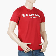 Men's Half Sleeves Round Neck Printed T-Shirt - Red, Men's T-Shirts & Polos, Chase Value, Chase Value