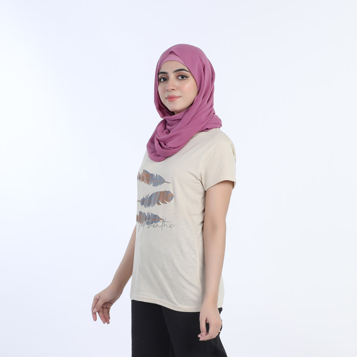 Women's Printed Half Sleeves T-Shirt - Fawn, Women T-Shirts & Tops, Chase Value, Chase Value