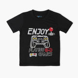 Boys Half Sleeves T-Shirt - Black, Boys T-Shirts, Chase Value, Chase Value