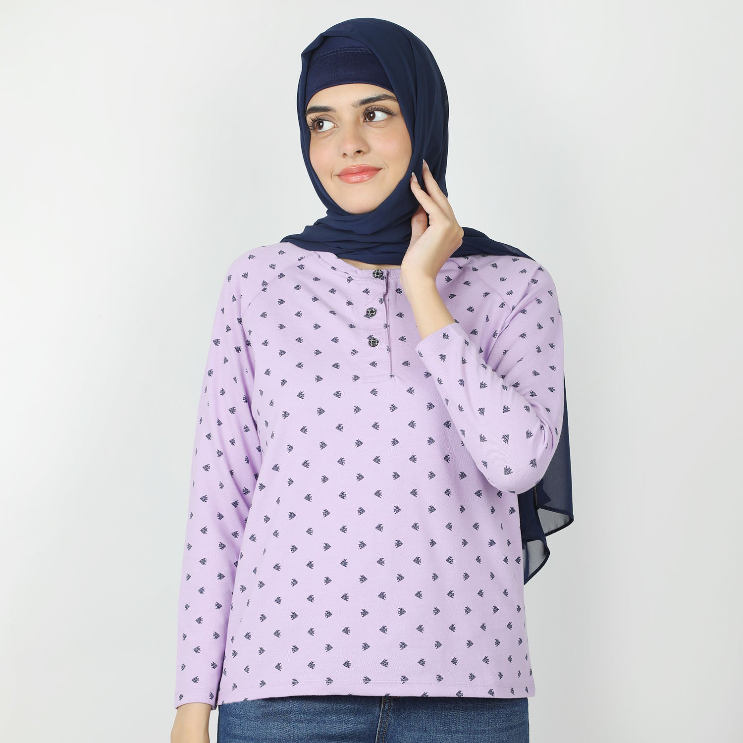 Women's Full Sleeves T-Shirt - Light Purple, Women T-Shirts & Tops, Chase Value, Chase Value