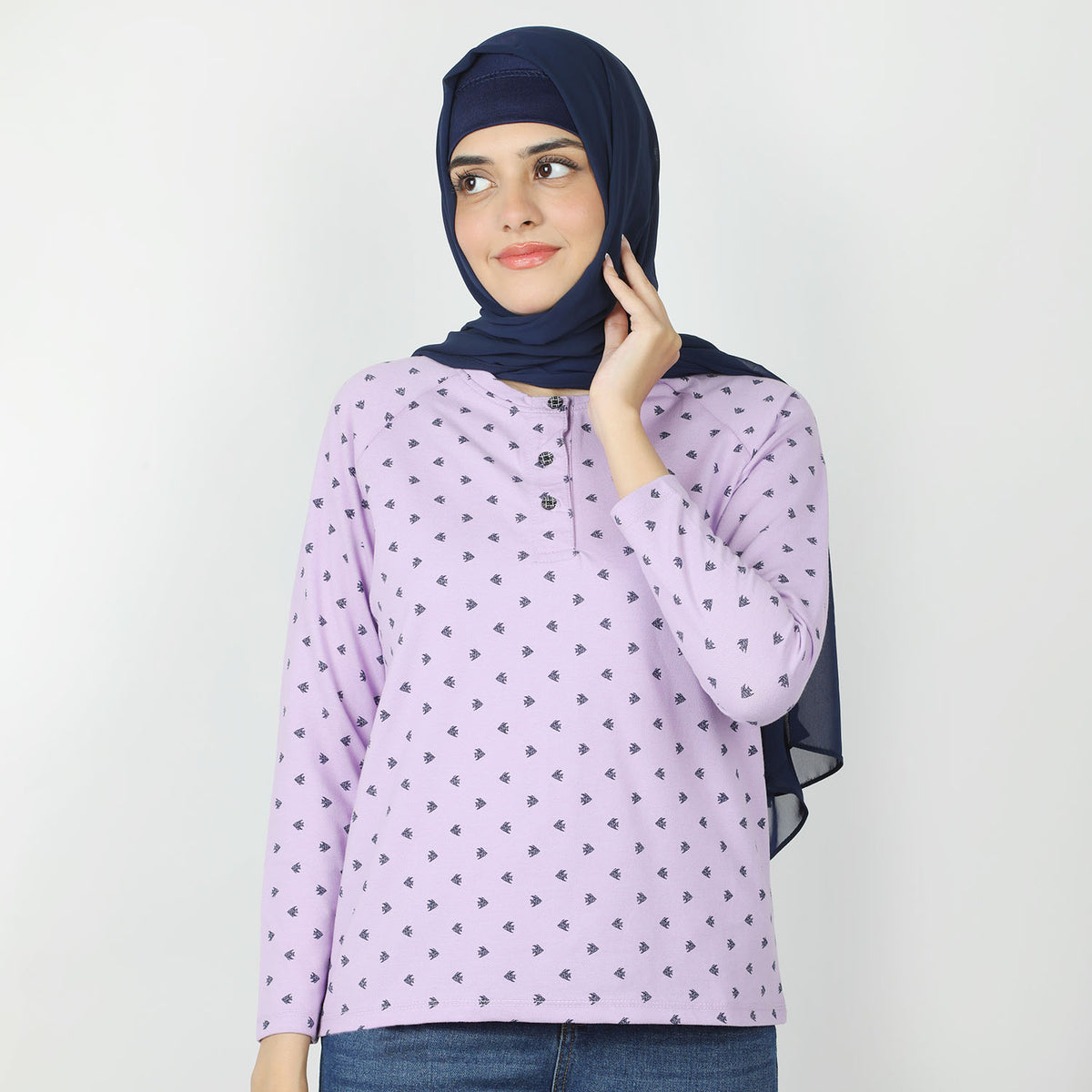 Women's Full Sleeves T-Shirt - Light Purple, Women T-Shirts & Tops, Chase Value, Chase Value