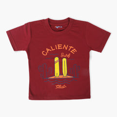 Boys Half Sleeves T-Shirt - Maroon, Boys T-Shirts, Chase Value, Chase Value