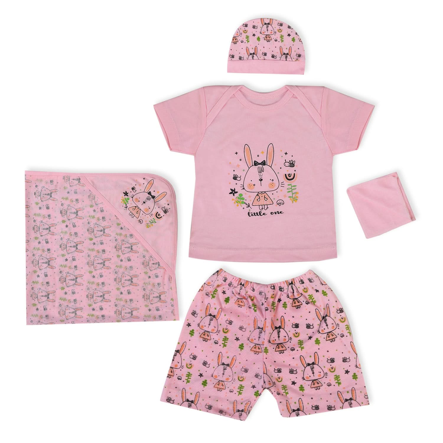 Valuable Newborn 5 Pcs Set For Little One, Wrapping Sheets, Chase Value, Chase Value