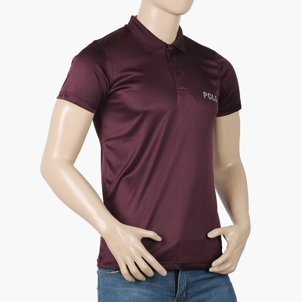 Men's Half Sleeves Plain Polo T-Shirt - Maroon