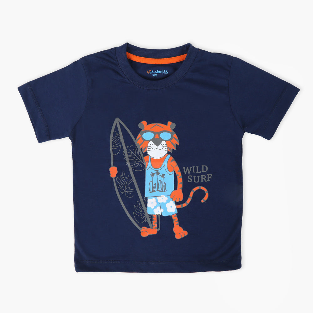 Boys Half Sleeves T-Shirt - Navy Blue, Boys T-Shirts, Chase Value, Chase Value