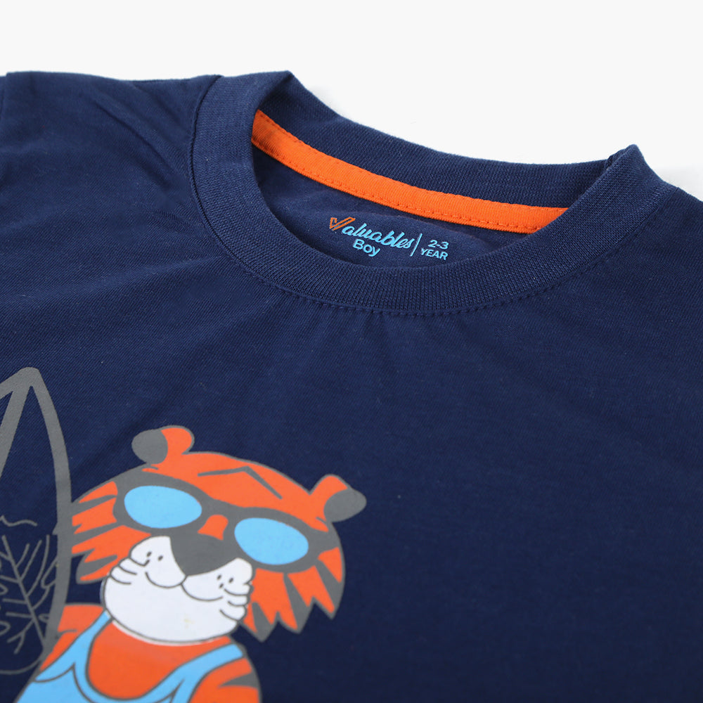 Boys Half Sleeves T-Shirt - Navy Blue, Boys T-Shirts, Chase Value, Chase Value