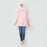 Women's Check Frill Top - Light Pink, Women T-Shirts & Tops, Chase Value, Chase Value