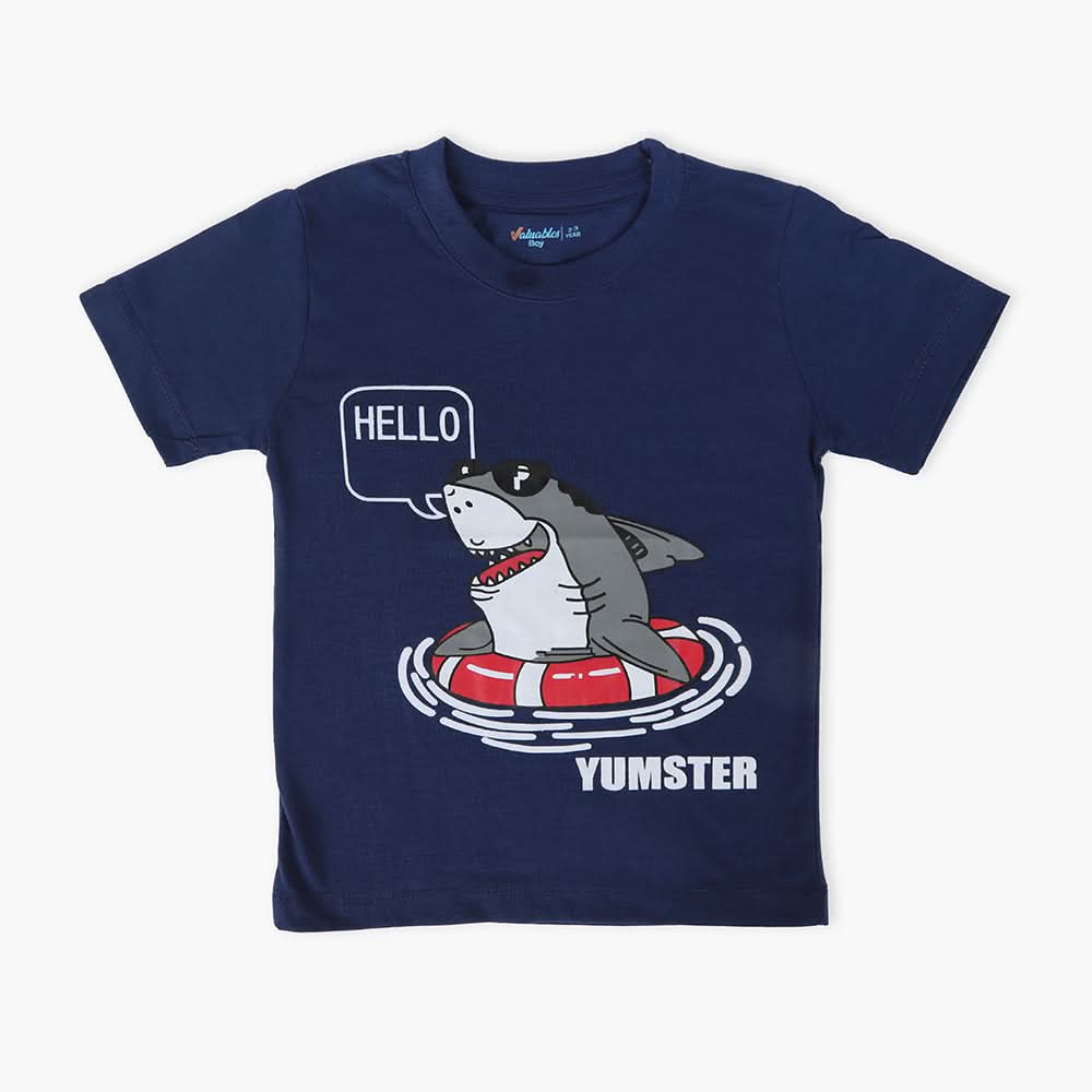 Boys Half Sleeves T-Shirt - Navy Blue, Boys T-Shirts, Chase Value, Chase Value