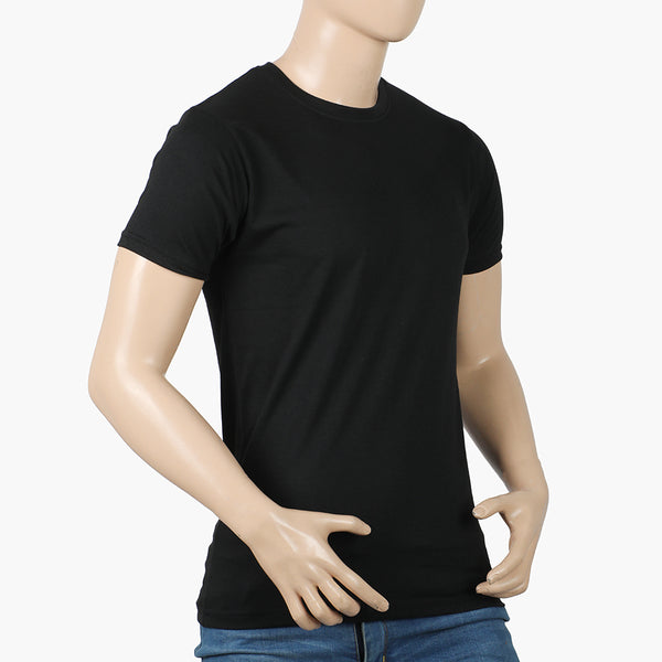 Valuable Men's Half Sleeves Round Neck T-Shirt - Black