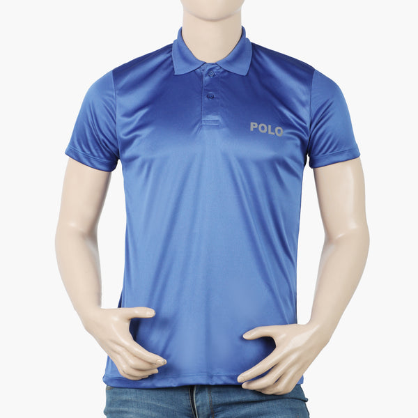 Men's Half Sleeves Plain Polo T-Shirt - Blue