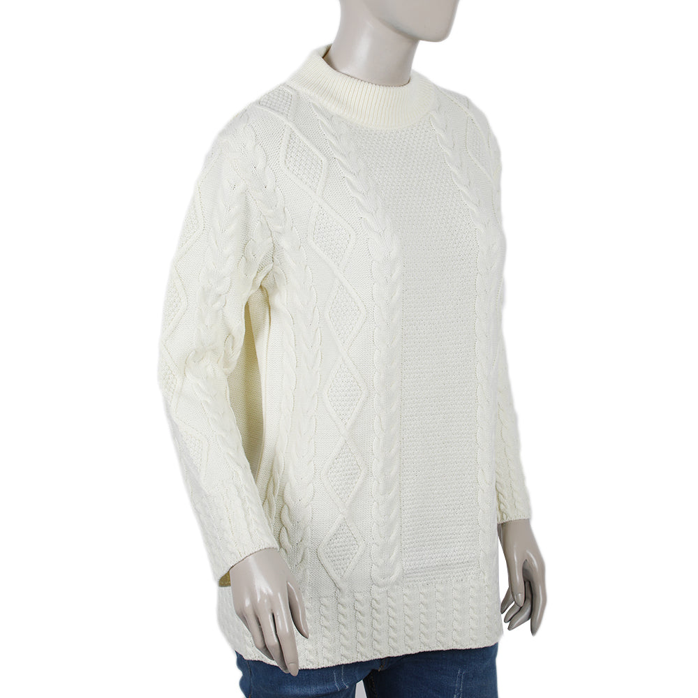 Eminent Women's Full Sleeves Sweaters - Off White, Women Sweaters, Eminent, Chase Value