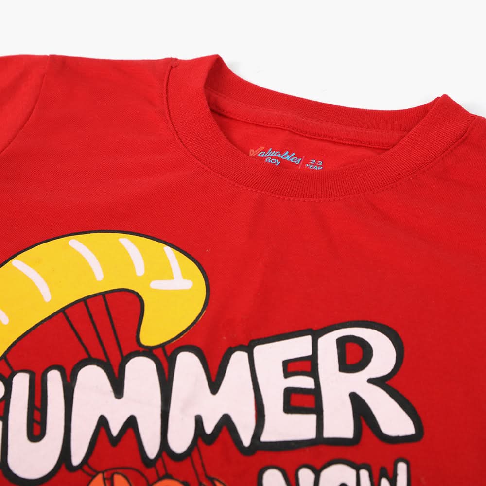 Boys Half Sleeves T-Shirt - Red, Boys T-Shirts, Chase Value, Chase Value