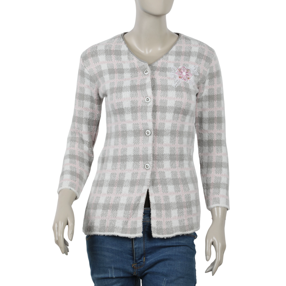 Eminent Girls Full Sleeves Sweater - Grey & Pink, Girls Sweaters, Eminent, Chase Value