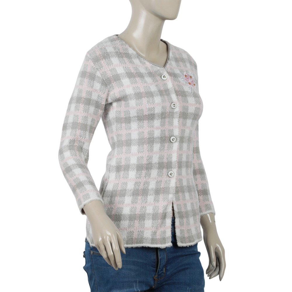 Eminent Girls Full Sleeves Sweater - Grey & Pink, Girls Sweaters, Eminent, Chase Value