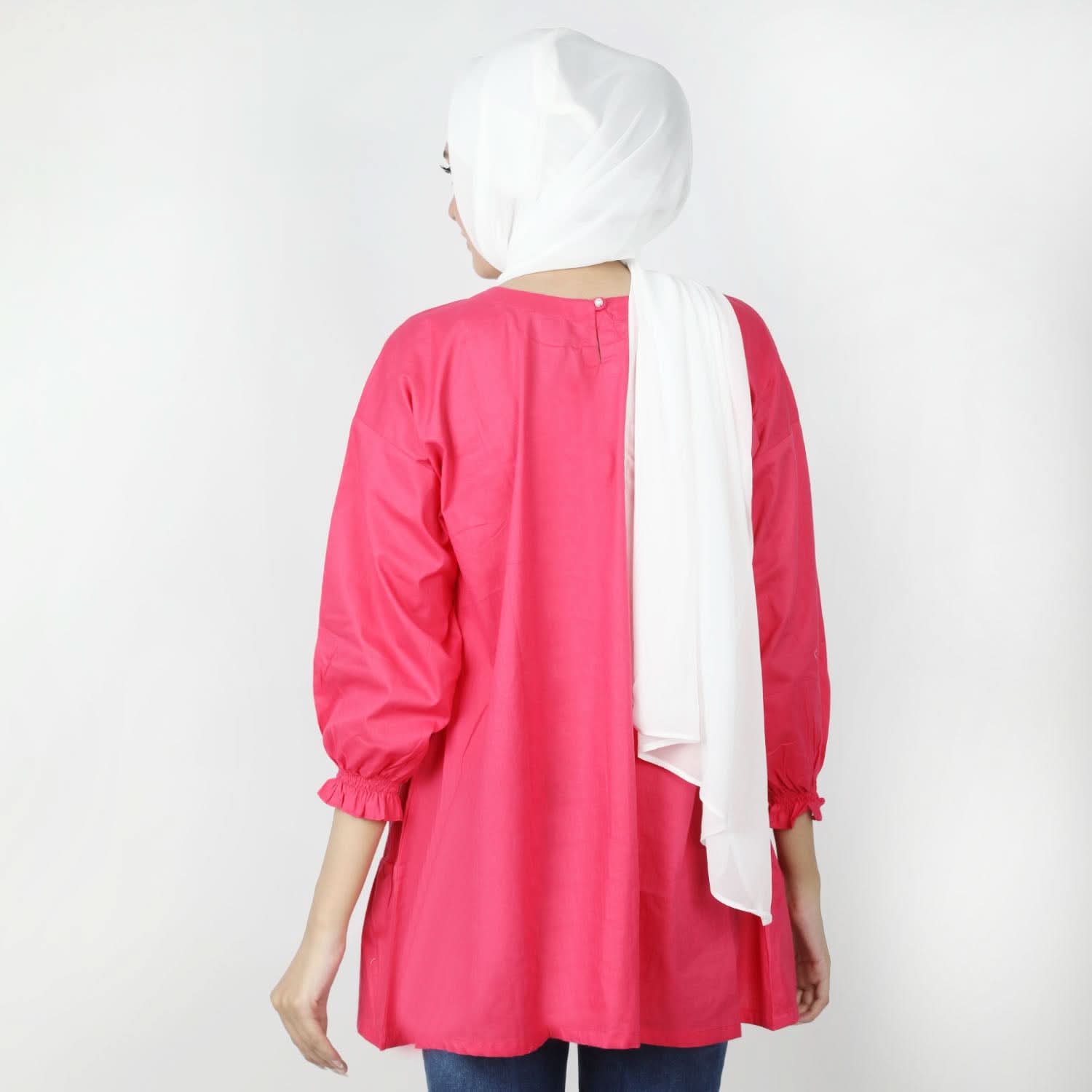 Women's Check Frill Top - Dark Pink, Women T-Shirts & Tops, Chase Value, Chase Value