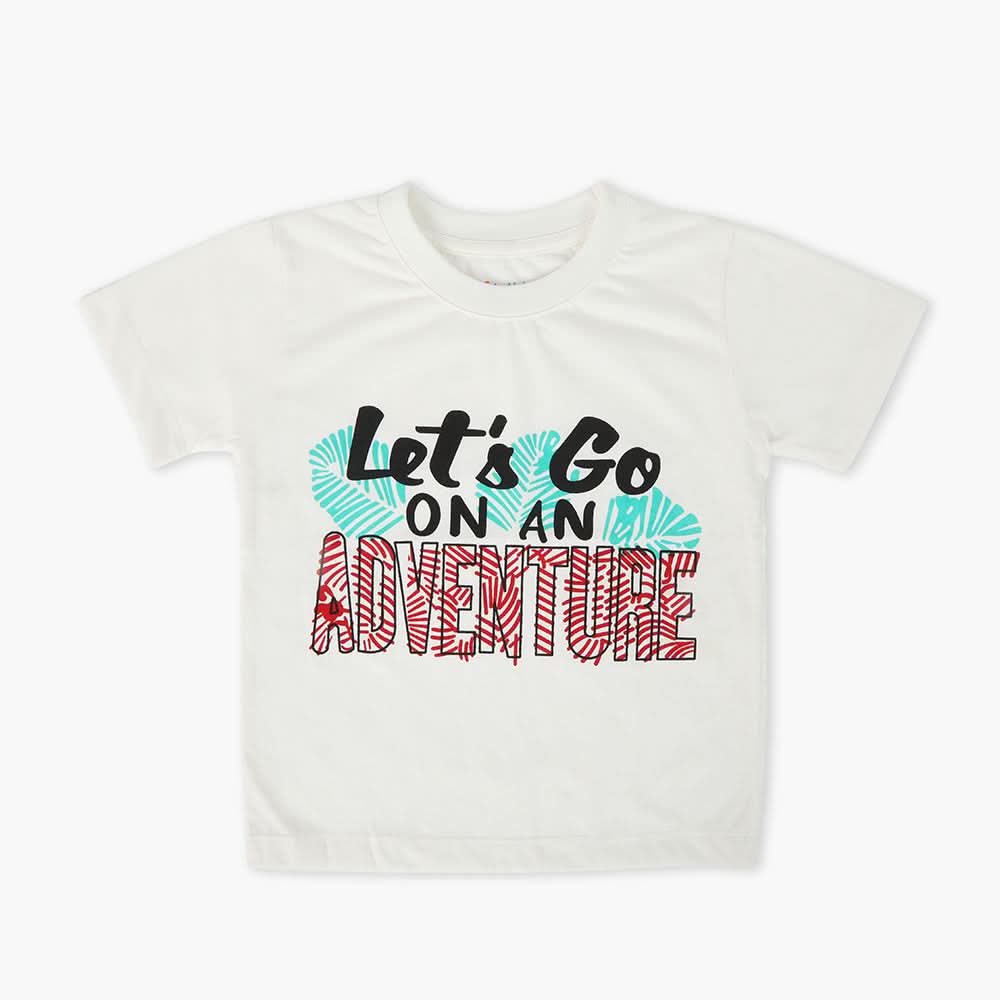 Boys Half Sleeves T-Shirt - White, Boys T-Shirts, Chase Value, Chase Value