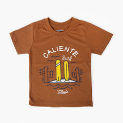 Boys Half Sleeves T-Shirt - Brown, Boys T-Shirts, Chase Value, Chase Value